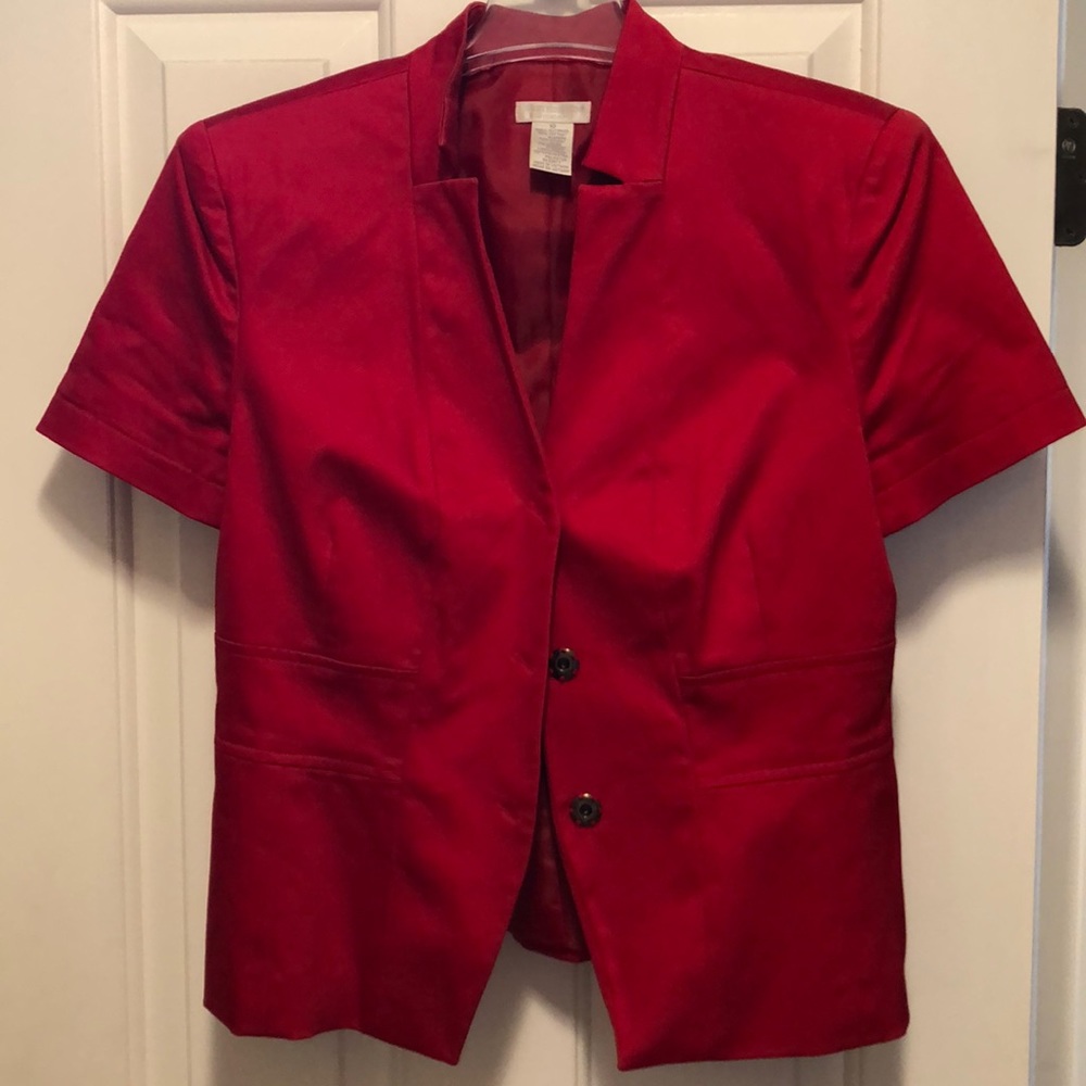 Short sleeved red blazer